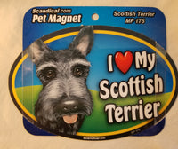 I Love Scottish Terrier Pet Magnet Sign