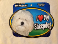 I Love My Sheepdog Pet Magnet Sign