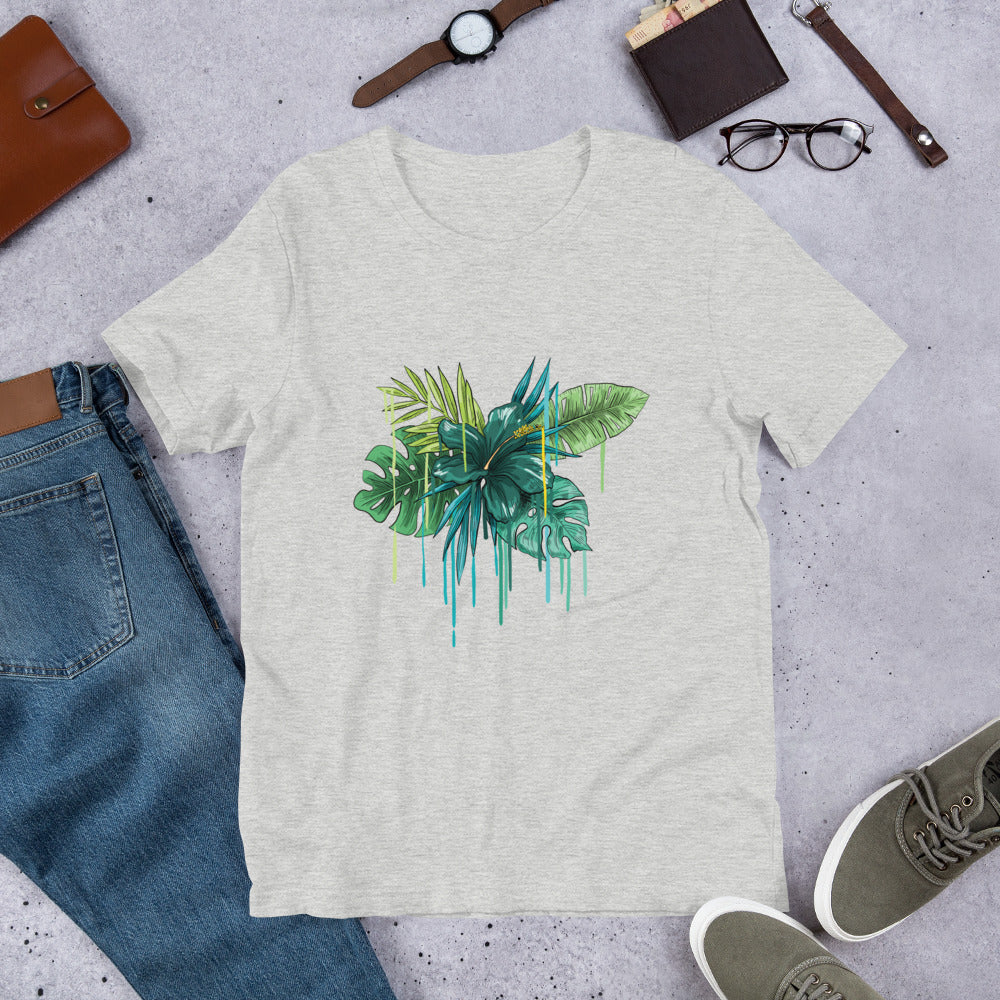 Green Flower Short-Sleeve Unisex T-Shirt