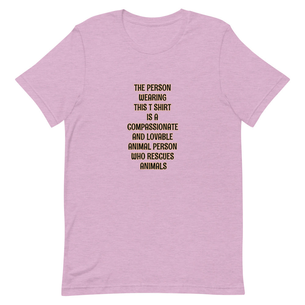 Animal Rescue Person Short-Sleeve Unisex T-Shirt