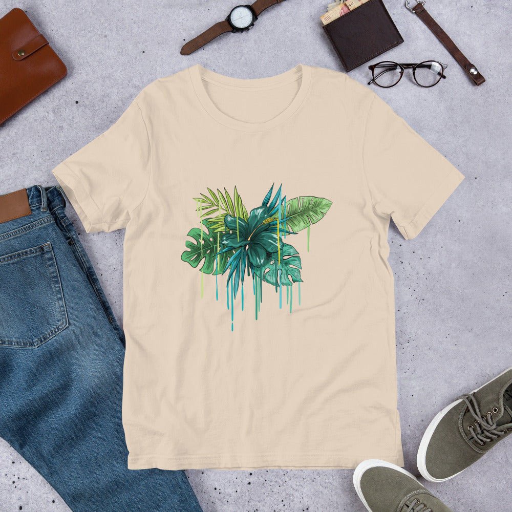 Green Flower Short-Sleeve Unisex T-Shirt