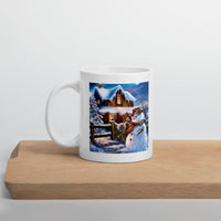 Holiday Merry Christmas with Snowman White Glossy Mug