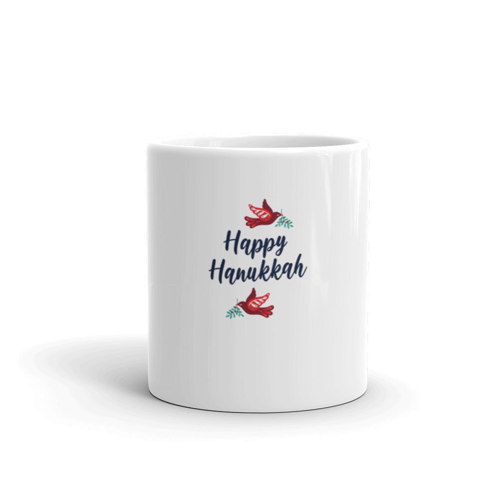 Happy Hanukkah White Glossy Mug