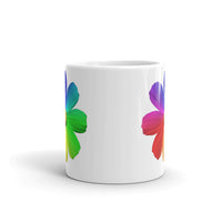 Flower Design White Glossy Mug