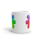 Flower Design White Glossy Mug