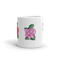 Red Rose Designer White Glossy Mug