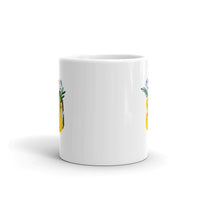 Flower Design White Glossy Mug