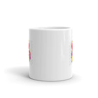 Three Hearts with Flowers White Glossy Mug