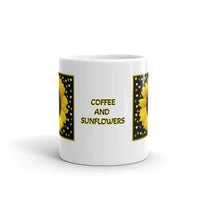 Sunflower Design White Glossy Mug