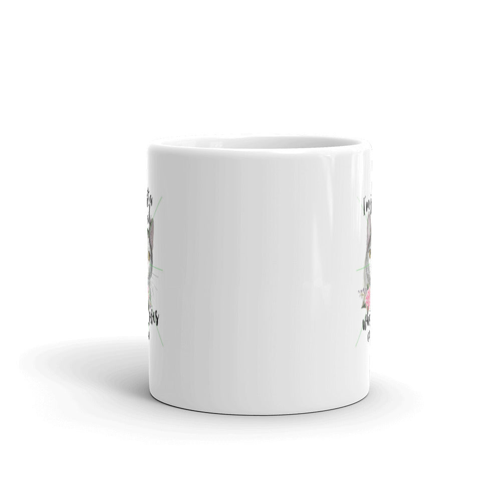 Girl Who Loves Cats White Glossy Mug