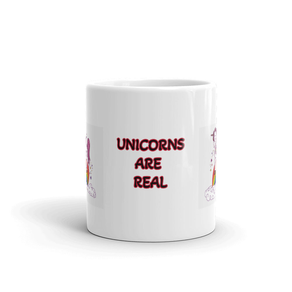 Unicorns are Real Design White Glossy Mug