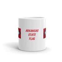 Arkansas State Flag White Glossy Coffee Mug