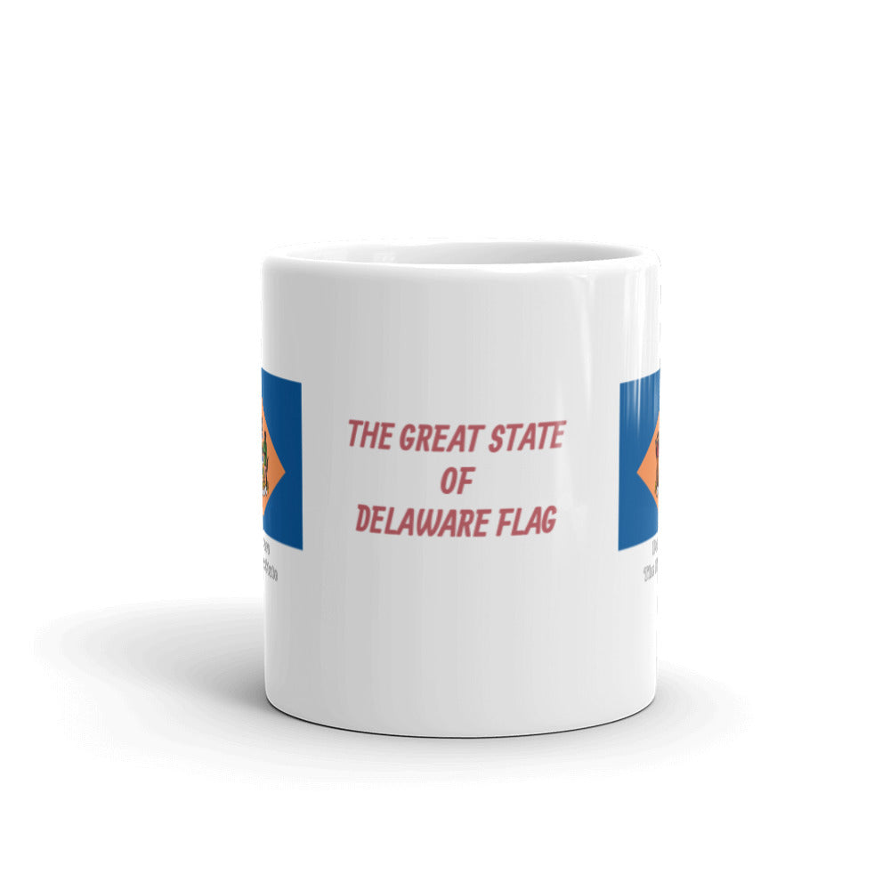 The Great State of Delaware Flag White Glossy Mug
