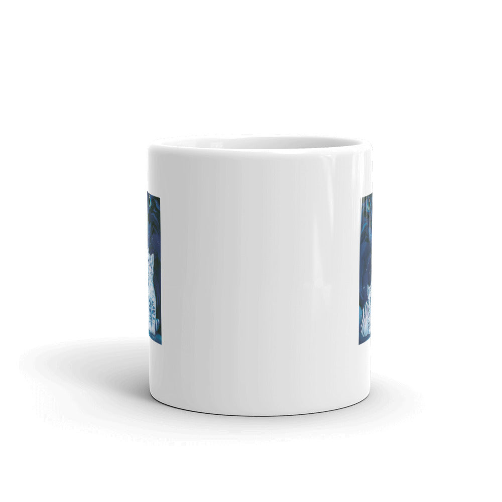 Wishing Cats Design White Glossy Mug