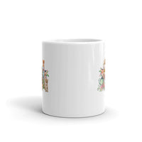 Kittens in Flowers Design White Glossy Mug