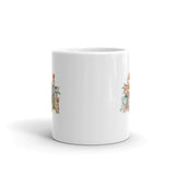 Kittens in Flowers Design White Glossy Mug