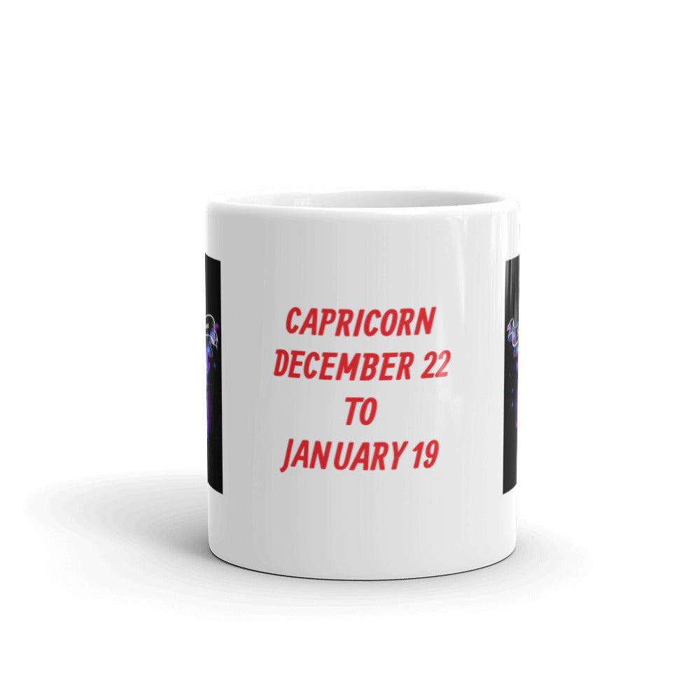Zodiac Sign Capricorn Design White Glossy Mug