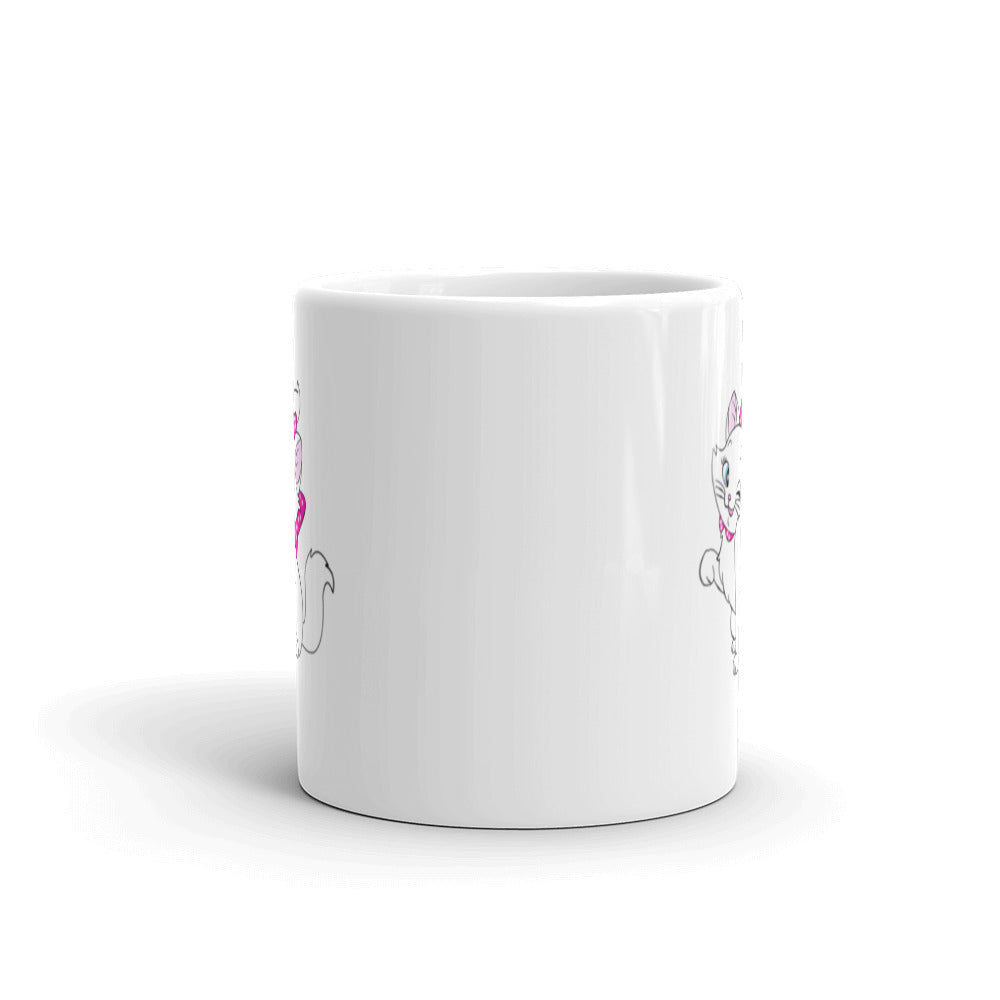 Happy Cartoon KItten Design White Glossy Mug