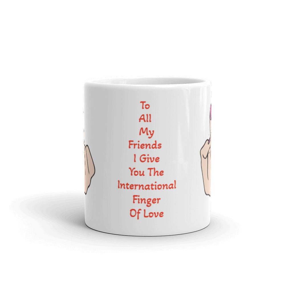 International Finger of Love White Glossy Mug