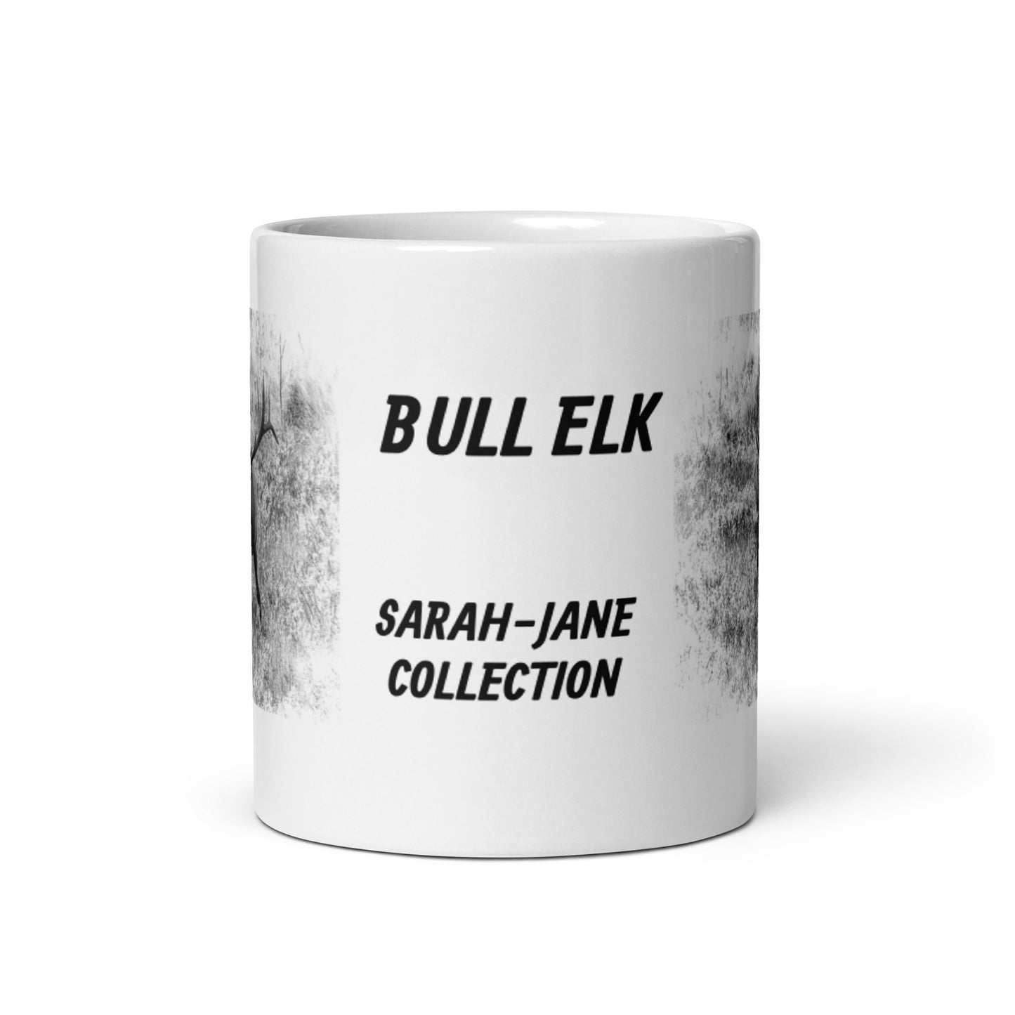 Sarah-Jane Collection Bull Elk White Glossy Mug
