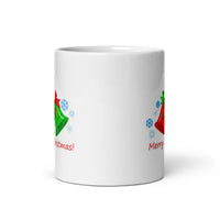Merry Christmas with Bells White Glossy Mug