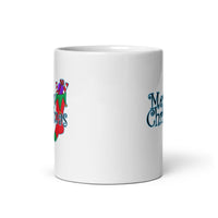 Merry Christmas with Stocking White Glossy Mug