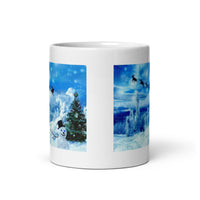 Winter Holiday Christmas Design White Glossy Mug
