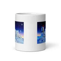 Holiday Snowman Wishing Merry Christmas White Glossy Mug