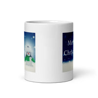 Merry Christmas with Snowman White Glossy Mug