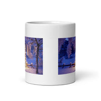 Winter Snow with Trees Holiday White Glossy Mug