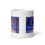 Winter Snow with Trees Holiday White Glossy Mug