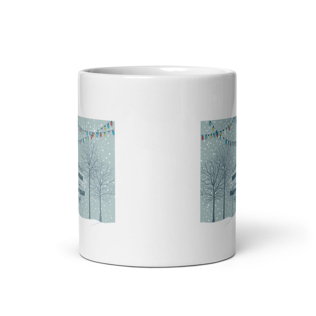 Merry Christmas and Happy New Year White Glossy Mug