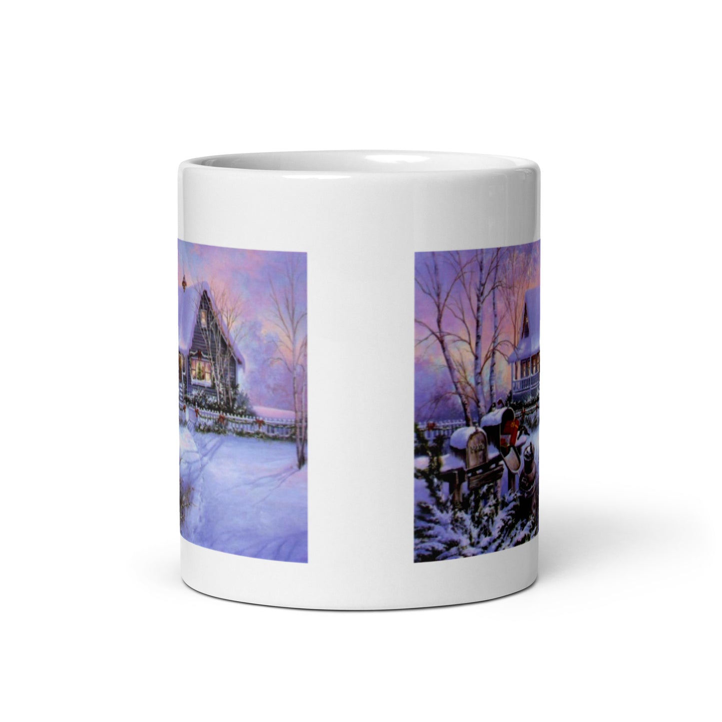 Holiday Winter Design White Glossy Mug
