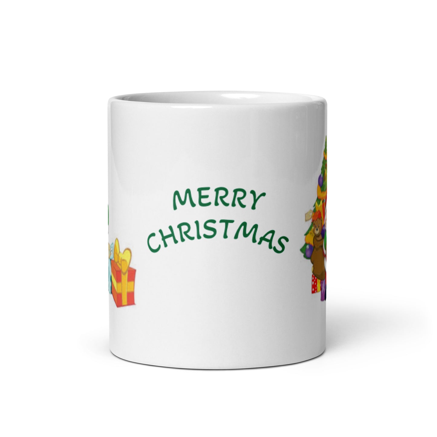 Merry Christmas with Santa White Glossy Mug