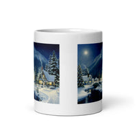 Winter Holiday Scene White Glossy Mug