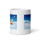 Holiday Santa with Winter Scene White Glossy Mug Great Gift for the Holidays