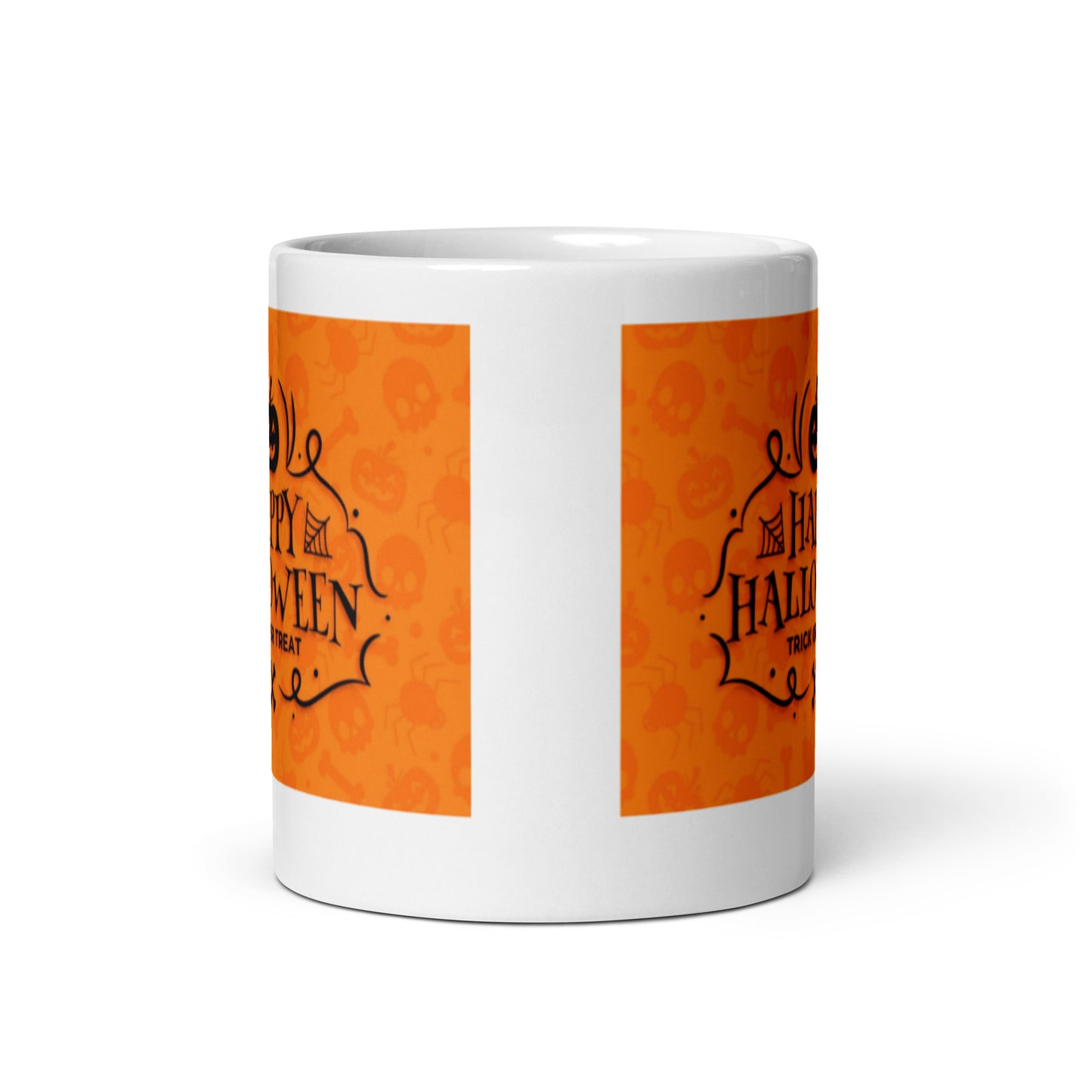Happy Halloween Trick or Treat White Glossy Mug