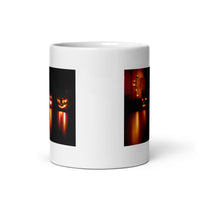 Scary Happy Halloween Jack O' Lantern White Glossy Mug
