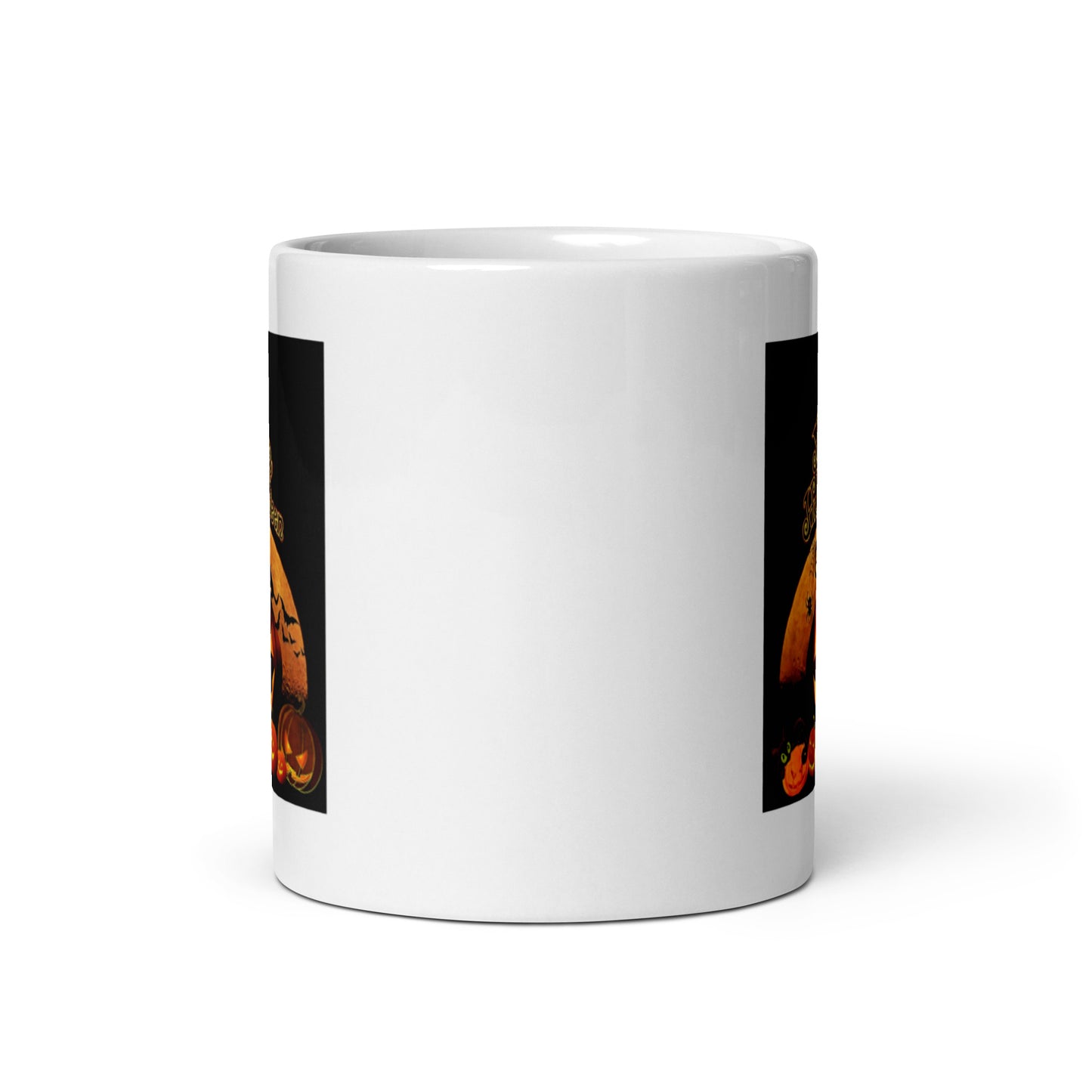 Happy Halloween with Jack-o'-Lantern White Glossy Mug