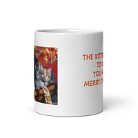 The Kittens Wish You A Very Merry Christmas White Glossy Mug