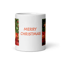 Merry Christmas Orange Tabby Kitten White Glossy Mug