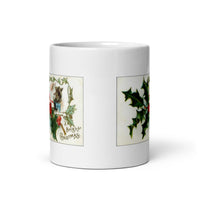 Merry Christmas Kitten Design White Glossy Mug