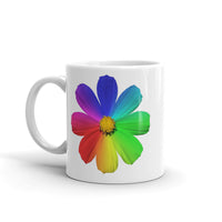 Flower Design White Glossy Mug