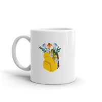 Flower Design White Glossy Mug