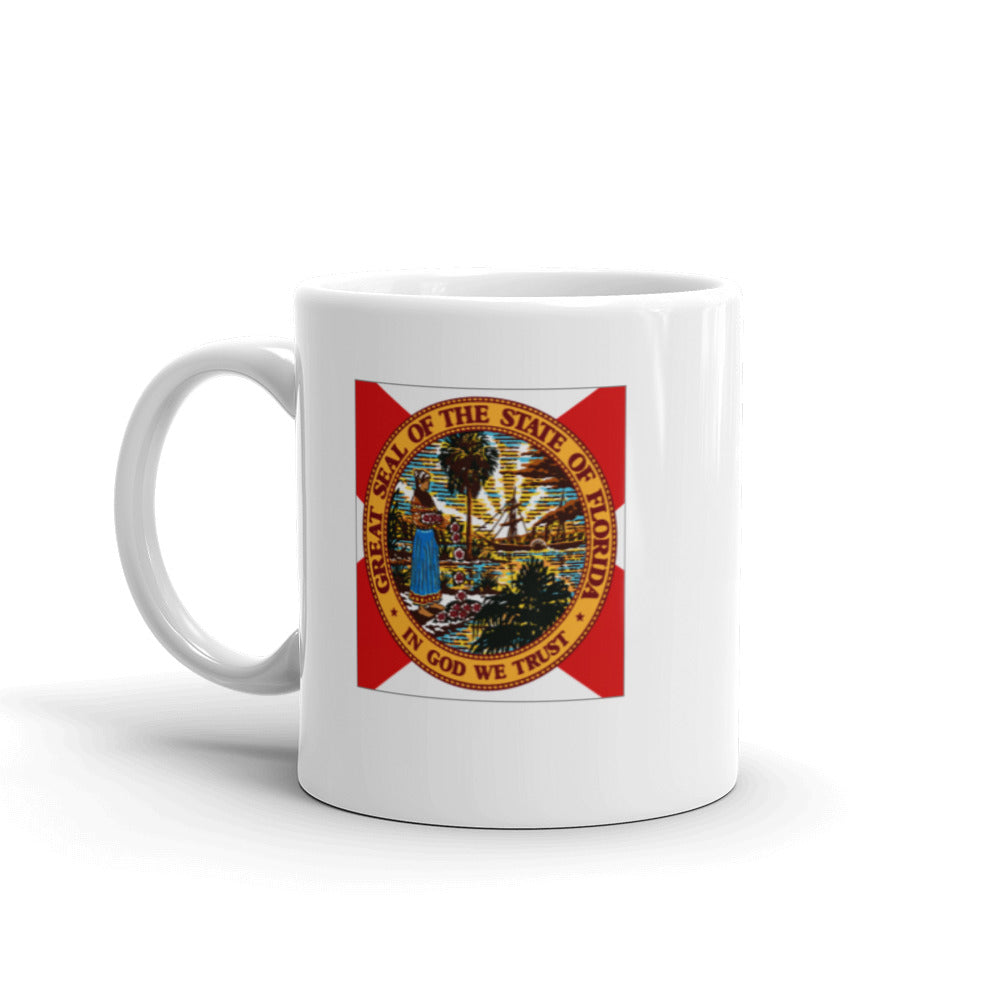 State of Florida Flag White Glossy Mug