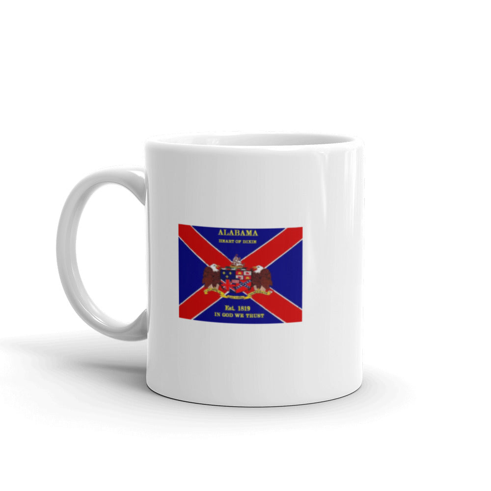 Alabama State Flag White Glossy Mug