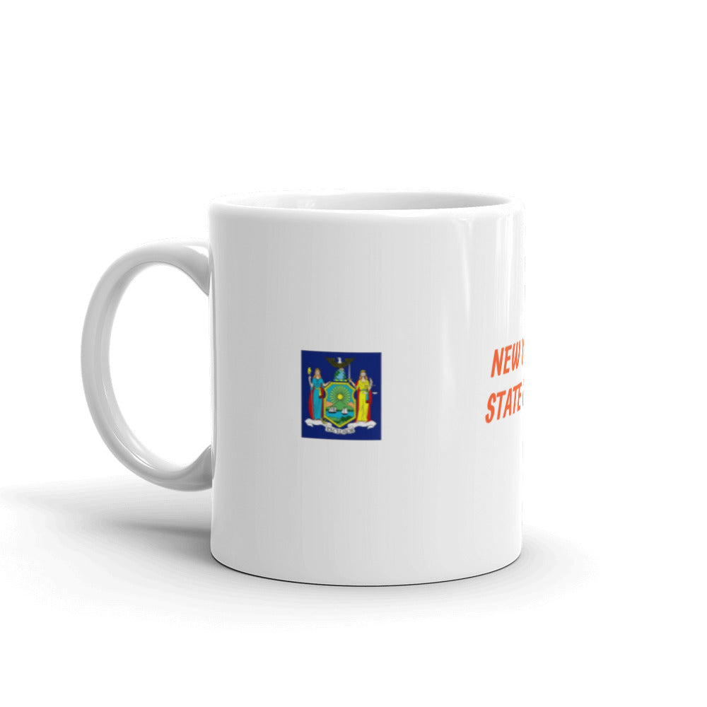 New York State Flag Design White Glossy Mug