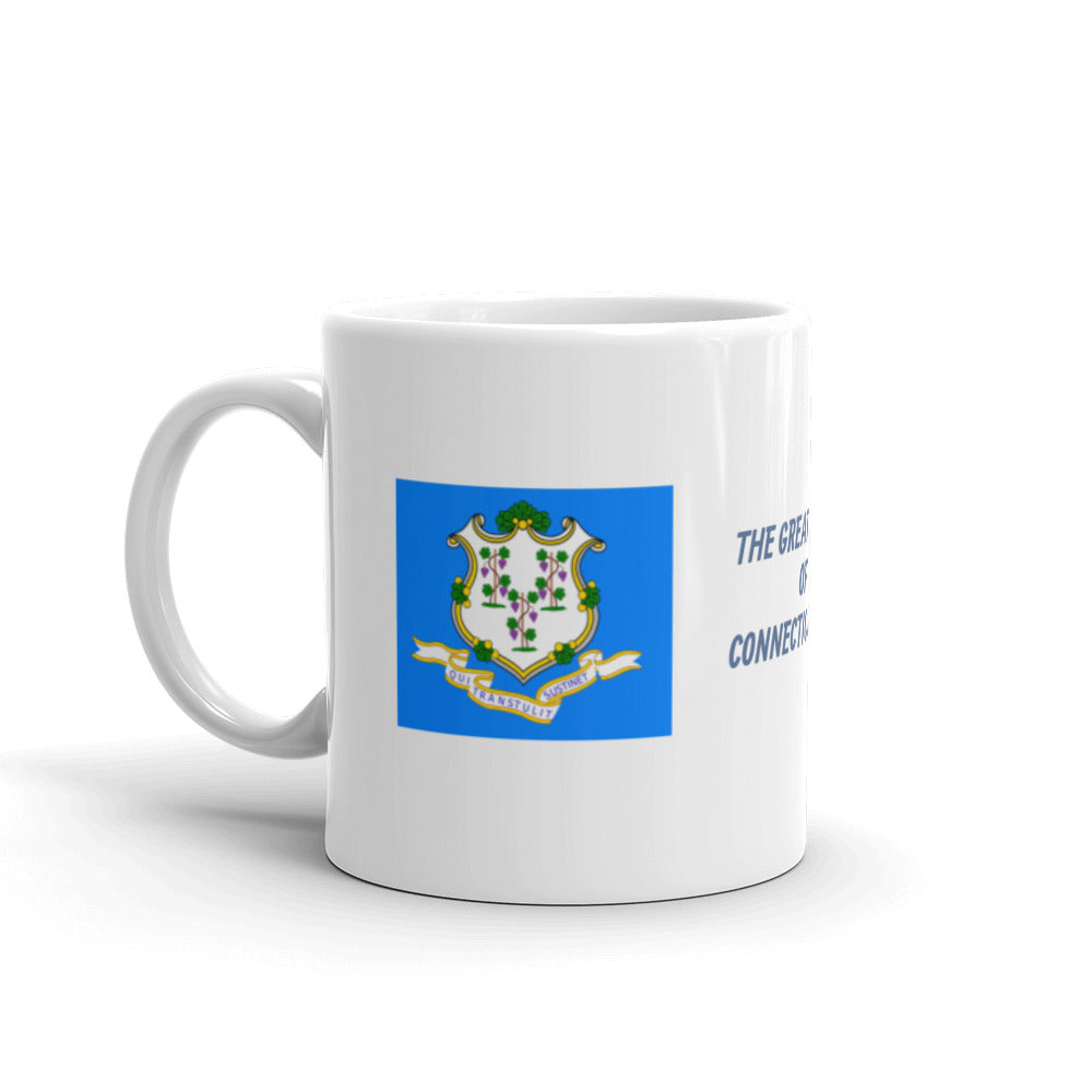 The Great State of Connecticut Flag White Glossy Mug