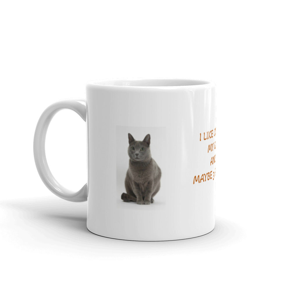 I Like Coffee My Cat Design White Glossy Mug