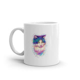 Colorful Watercolor Kitten White Glossy Mug